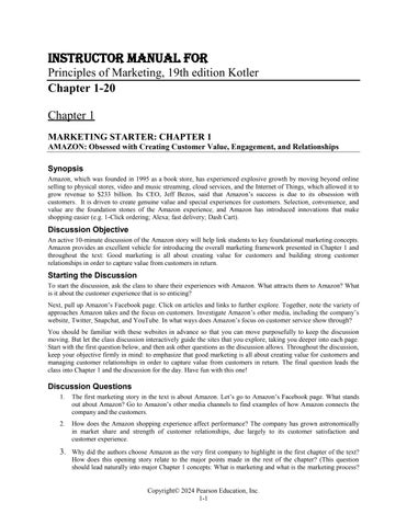 Instructor Solution Manual for Principles of Marketing, 19th Edition by Philip Kotler, Gary Armstron