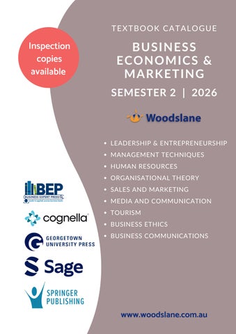 Business and Marketing Textbook Catalogue Semester 2 2026 