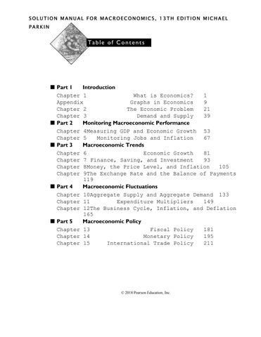 Solution Manual for Macroeconomics, 13th Edition Michael Parkin