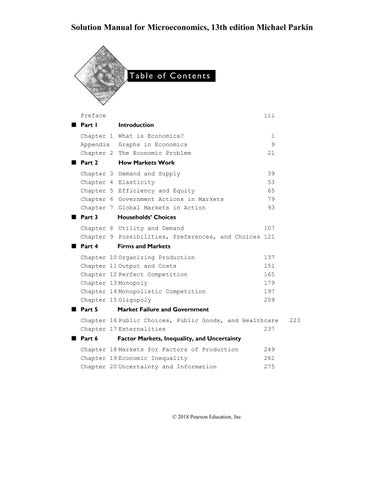 Solution Manual for Microeconomics, 13th Edition Michael Parkin
