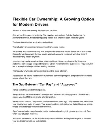 Flexible Car Ownership: A Growing Option for Modern Drivers 