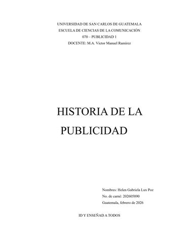 Historia de la publicidad.