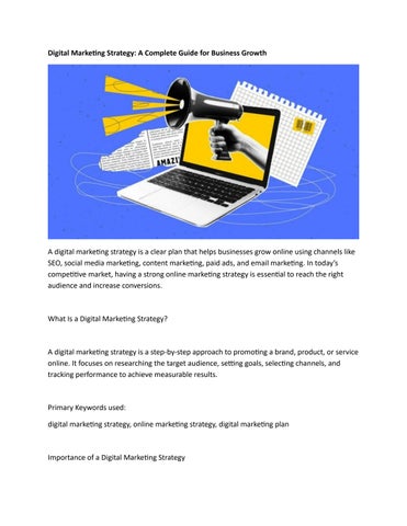 Digital Marketing Strategy