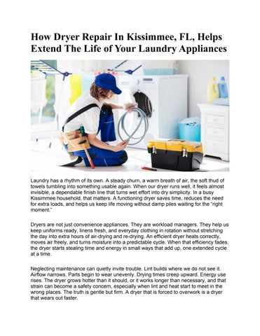 Dryer Repair In Kissimmee