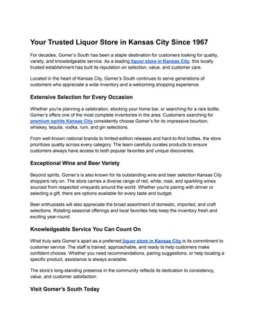 Your Trusted Liquor Store in Kansas City Since 1967