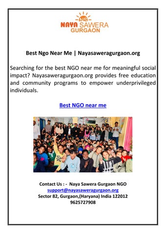 Best Ngo Near Me  Nayasaweragurgaon.org