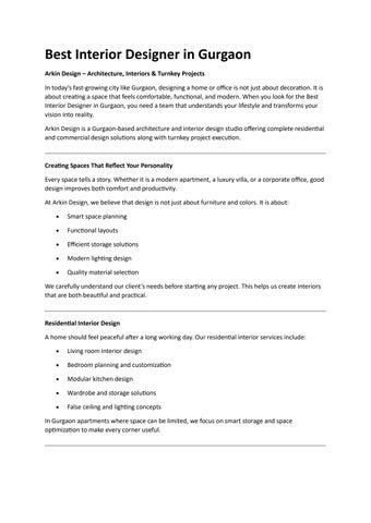 Best Interior Designer in Gurgaon