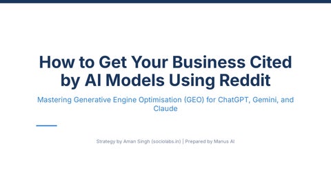 How to Get Cited by ChatGPT, Gemini & Claude Using Reddit