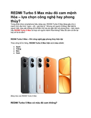redmi turbo 5 max mau do cam menh hoa lua chon cong nghe hay phong thuy