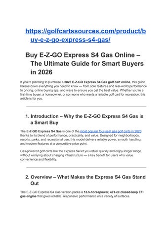 Buy E-Z-GO Express S4 Gas Online