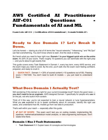 AWS Certified AI Practitioner AIF-C01 Questions by leo jaxon - Issuu