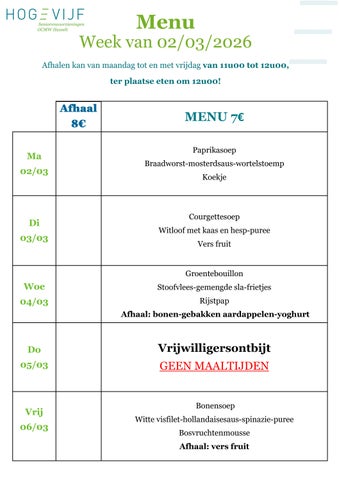 Maandmenu maart 2026