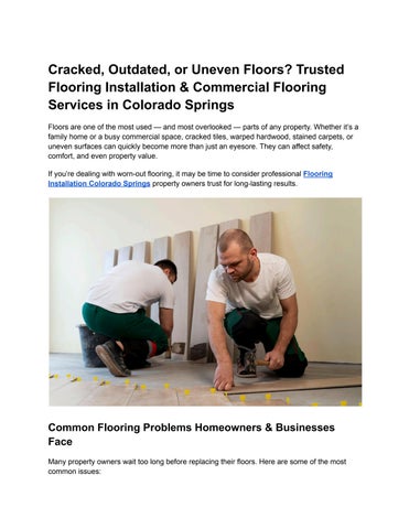 Cracked, Outdated, or Uneven Floors_ Trusted Flooring Installation & Commercial Flooring Services in