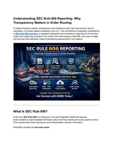 Understanding SEC Rule 606 Reporting Why Transparency Matters in Order Routing