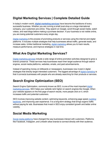 Digital Marketing Services _ Complete Detailed Guide
