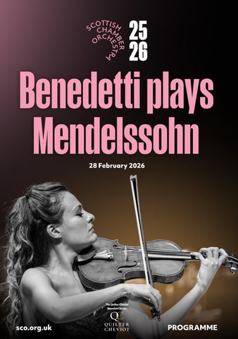 Benedetti plays Mendelssohn (Inverness)  – Season 25/26 – Programme note