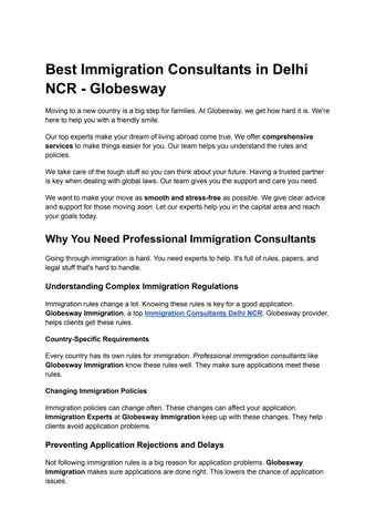 Best Immigration Consultants in Delhi NCR - Globesway
