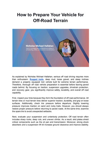 How to Prepare Your Vehicle for Off-Road Terrain