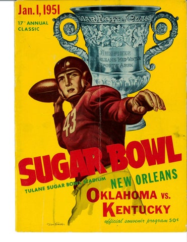 1951 Sugar Bowl Game Program - Kentucky vs. Oklahoma
