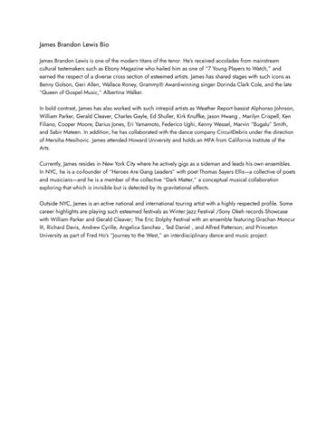 James Brandon Lewis Bio