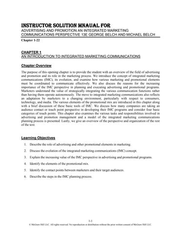 Instructor Solution Manual For Advertising and Promotion An Integrated Marketing Communications Pers