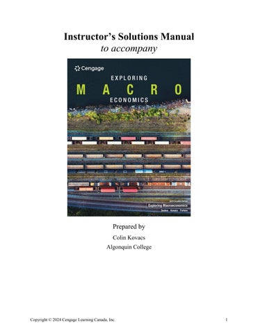 Instructr Solution Manual For Exploring Macroeconomics, 6th Edition Robert L. SextonColin C. KovacsP