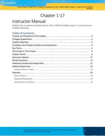 Solution Manual for Foundations of Marketing, 9th Edition William M. Pride, O. C. Ferrell