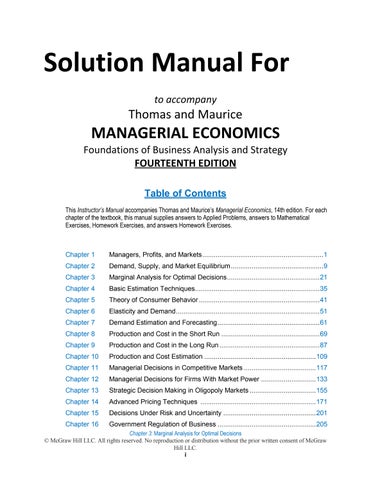 Solution Manual For Managerial Economics Foundations of Business Analysis and Strategy, 14th Edition