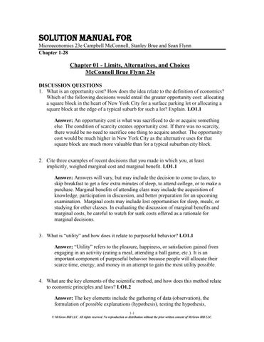 Solution Manual For Microeconomics 23e Campbell McConnell, Stanley Brue and Sean Flynn Chapter(1-28)