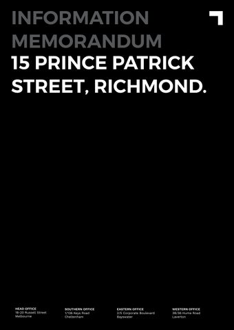 Information Memorandum - 15 Prince Patrick Street, Richmond