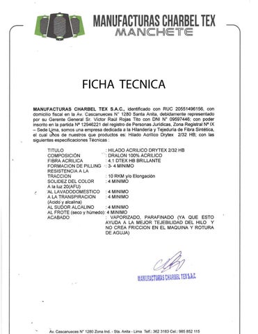 LANA DRALON - MANUFACTURAS CHARBEL TEX