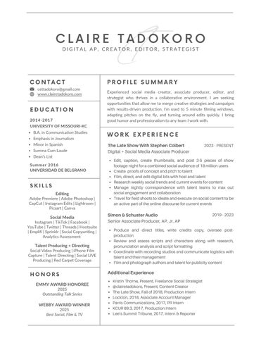2026 Claire Tadokoro Resume