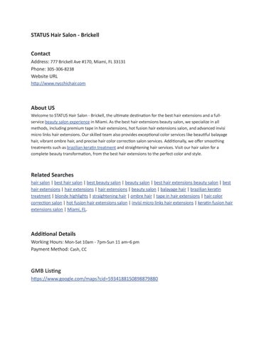 STATUS Hair Salon - Brickell