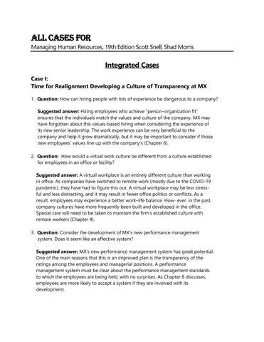 All Cases For Managing Human Resources, 19th Edition by Scott Snell, Shad Morris