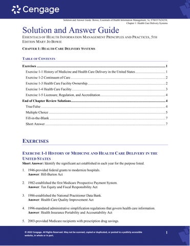 Solution Manual For Essentials of Health Information Management Principles and Practices, 5th Editio