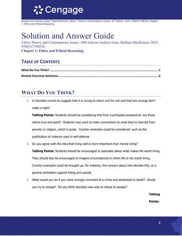 Solution Manual For Ethics Theory and Contemporary Issues, 10th Edition Andrew Fiala, Barbara MacKin