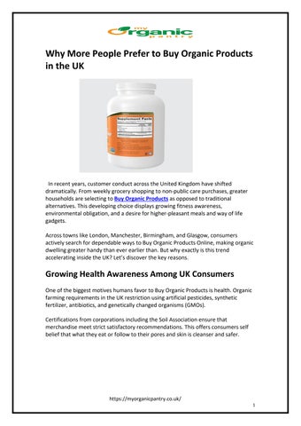 Why More People Prefer to Buy Organic Products in the UK