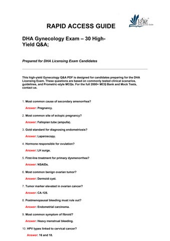 DHA Exam preparation Questions