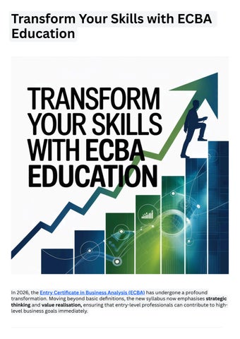 Transform Your Skills with ECBA Education