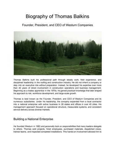 Biography of Thomas Balkins