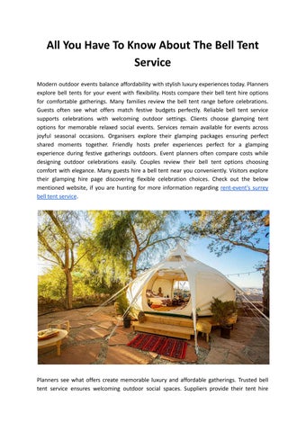 All You Have To Know About The Bell Tent Service