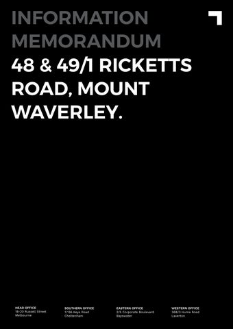 Information Memorandum - 48 & 49/1 Ricketts Road, Mount Waverley