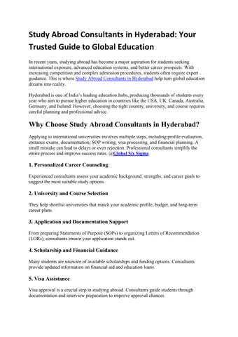 Study Abroad Consultants in Hyderabad