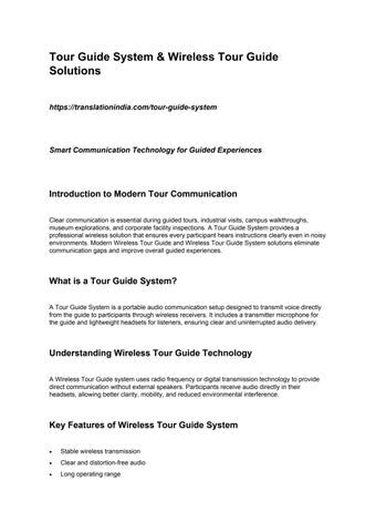Tour Guide System & Wireless Tour Guide Solutions for Modern Guided Communication