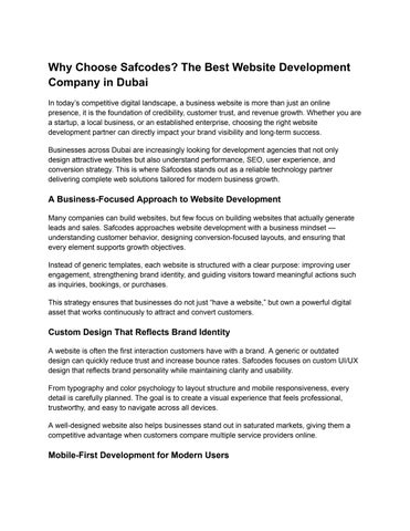 Why Choose Safcodes_ The Best Website Development Company in Dubai