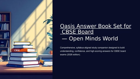 Oasis Answer Book Set for CBSE Board | Open Minds World