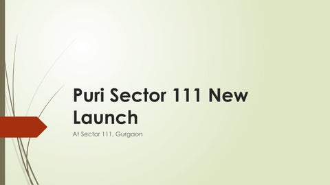 Puri Sector 111 New Launch