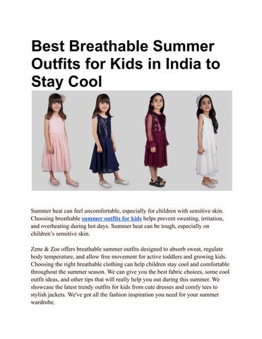 Best Breathable Summer Outfits for Kids in India to Stay Cool
