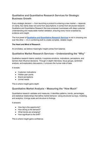 Qualitative and Quantitative Research Services for Strategic Business Growth