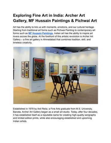 Exploring Fine Art in India_ Archer Art Gallery, MF Hussain Paintings & Pichwai Art
